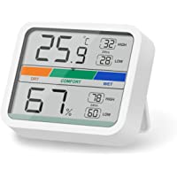 LIORQUE Termómetro Higrometro Digital para Interior Medidor de Temperatura y Humedad con Registro Máximo y Mínimo para…